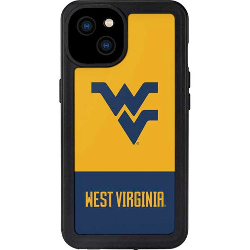 West Virginia University WV Yello split iPhone 15 Plus Waterproof Case